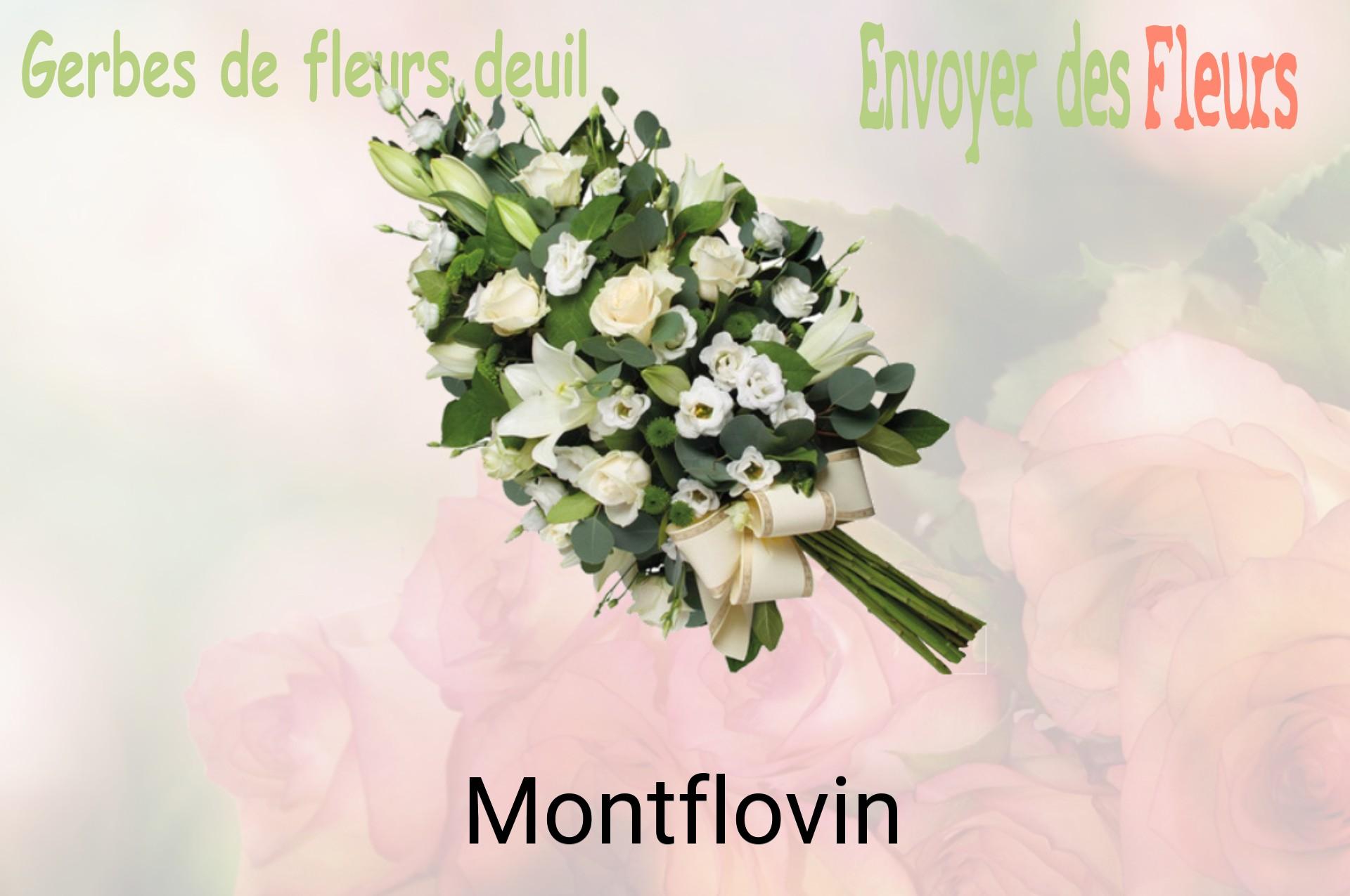 Gerbe de fleurs de deuil livrée à Montflovin